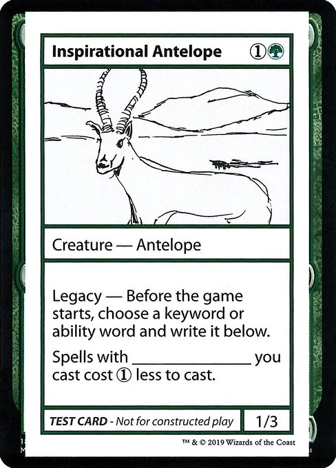 Inspirational Antelope (No PW Symbol) (Mystery Booster Test Print 2021) Near Mint
