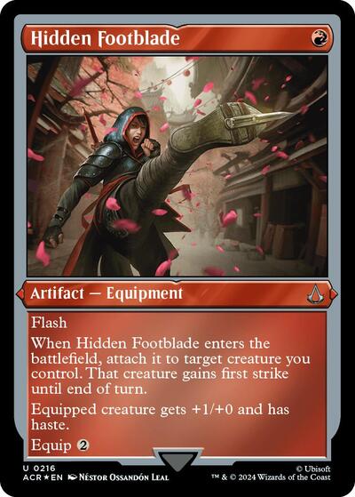Hidden Footblade (Foil Etched) (Universes Beyond: Assassin's Creed) Medium Play Foil
