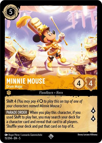 Minnie Mouse - Drum Major (Shimmering Skies) Near Mint Cold Foil