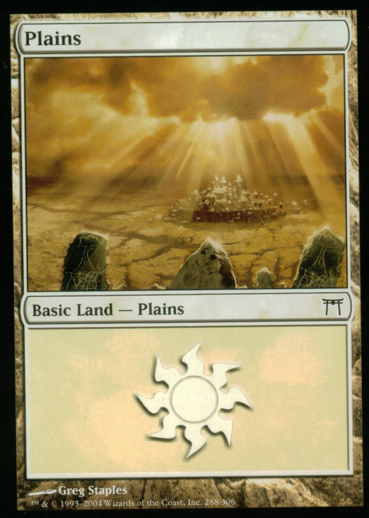 Plains (288) (Champions of Kamigawa) Light Play