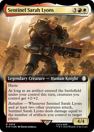 Sentinel Sarah Lyons (Extended Art) (Surge Foil) (Universes Beyond: Fallout) Near Mint Foil