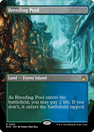 Breeding Pool (Borderless) (Ravnica Remastered) Light Play Foil