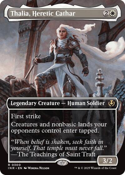 Thalia, Heretic Cathar (borderless) (Innistrad Remastered) Light Play