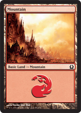 Mountain (266) (Return to Ravnica) Light Play Foil