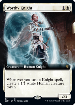 Worthy Knight (Extended Art) (Throne of Eldraine) Light Play Foil