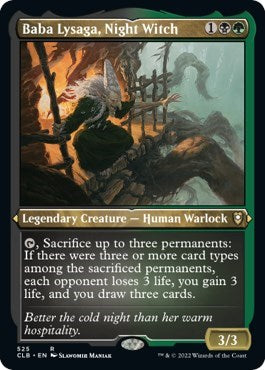 Baba Lysaga, Night Witch (Etched Foil) (Commander Legends: Battle for Baldur's Gate) Light Play Foil