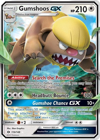 Gumshoos GX (SM Base Set) Light Play Holofoil