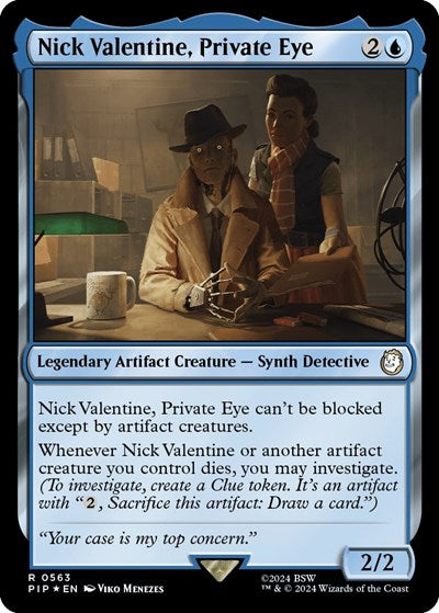 Nick Valentine, Private Eye (Surge Foil) (Universes Beyond: Fallout) Light Play Foil