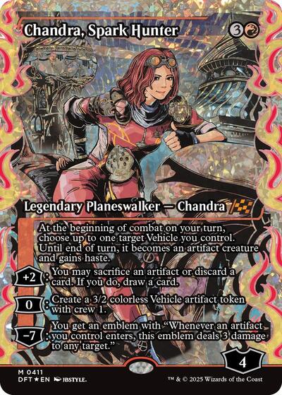 Chandra, Spark Hunter (Showcase) (Fracture Foil) (Aetherdrift) Light Play Foil Japanese
