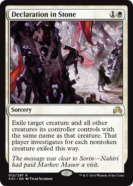 Declaration in Stone (Shadows Over Innistrad) Medium Play Foil