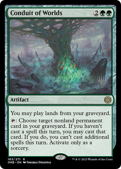 Conduit of Worlds (Promo Pack: Phyrexia: All Will Be One) Light Play Foil