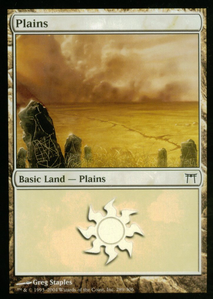Plains (289) (Champions of Kamigawa) Medium Play Foil