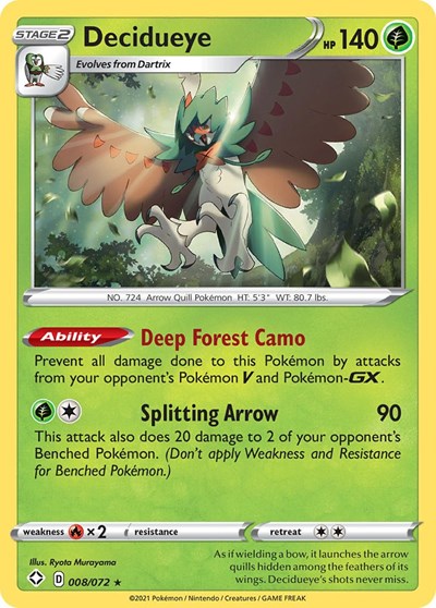 Decidueye (Shining Fates) Light Play Holofoil