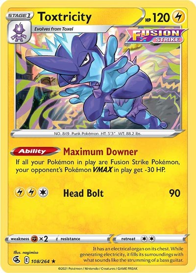 Toxtricity (108) (SWSH08: Fusion Strike) Light Play Reverse Holofoil