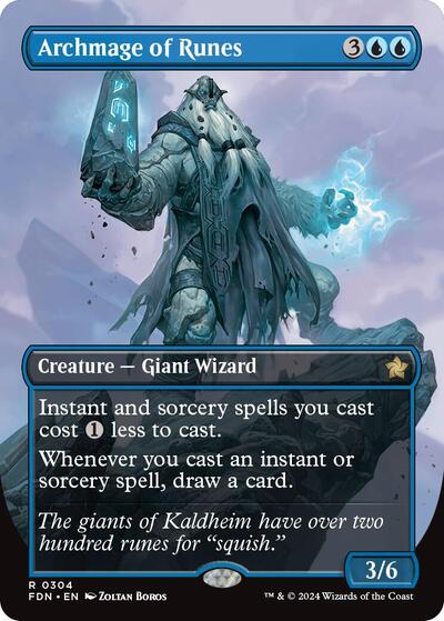 Archmage of Runes (Borderless) (Foundations) Light Play Foil