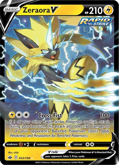 Zeraora V (SWSH06: Chilling Reign) Near Mint Holofoil