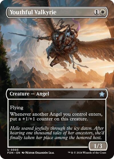 Youthful Valkyrie (Borderless) (Foundations) Light Play Foil