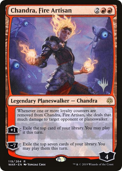 Chandra, Fire Artisan (Promo Pack: Throne of Eldraine) Light Play Foil