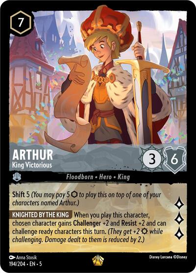 Arthur - King Victorious (Shimmering Skies) Near Mint Cold Foil