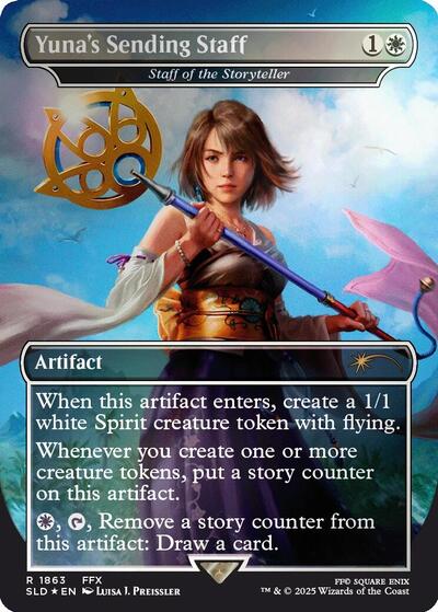 Yuna's Sending Staff - Staff of the Storyteller (Rainbow Foil) (Secret Lair) Near Mint Foil Japanese