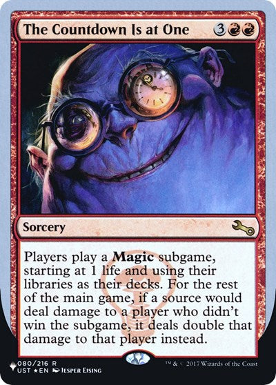 The Countdown Is at One (The List) Light Play Foil