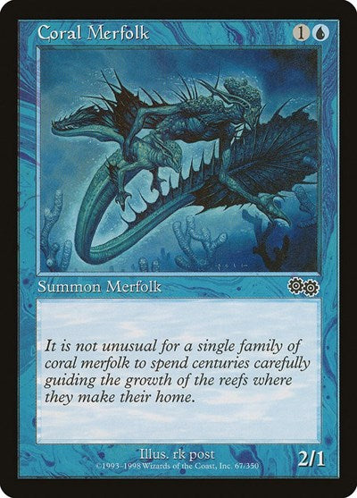 Coral Merfolk (Urza's Saga) Light Play