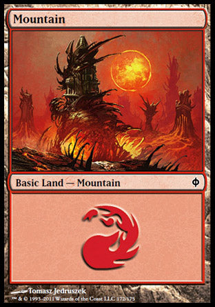 Mountain (172) (New Phyrexia) Light Play