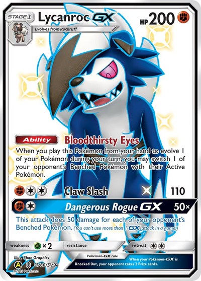 Lycanroc GX (SV66) (Hidden Fates: Shiny Vault) Near Mint Holofoil