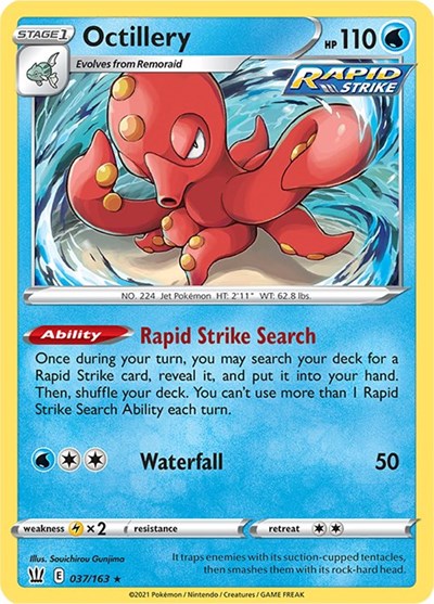 Octillery (SWSH05: Battle Styles) Light Play Holofoil