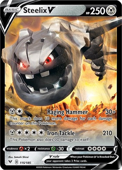 Steelix V (SWSH04: Vivid Voltage) Light Play Holofoil