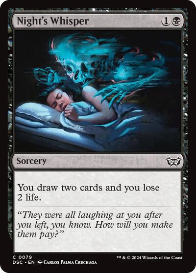Night's Whisper (Commander: Duskmourn: House of Horror) Light Play