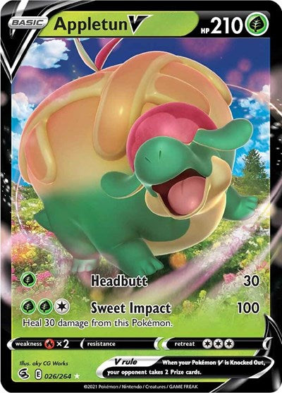 Appletun V (SWSH08: Fusion Strike) Light Play Holofoil
