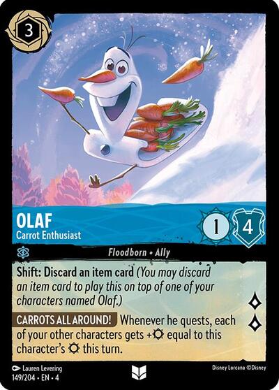 Olaf - Carrot Enthusiast (Ursula's Return) Near Mint Cold Foil