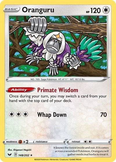 Oranguru (SWSH01: Sword & Shield Base Set) Light Play Holofoil