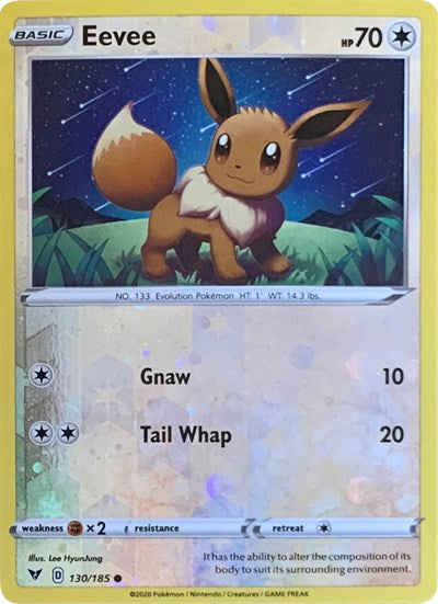 Eevee - 130/185 (Reverse Cosmos Holo) (Miscellaneous Cards & Products) Near Mint Reverse Holofoil