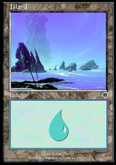 Island (336) (Invasion) Light Play Foil