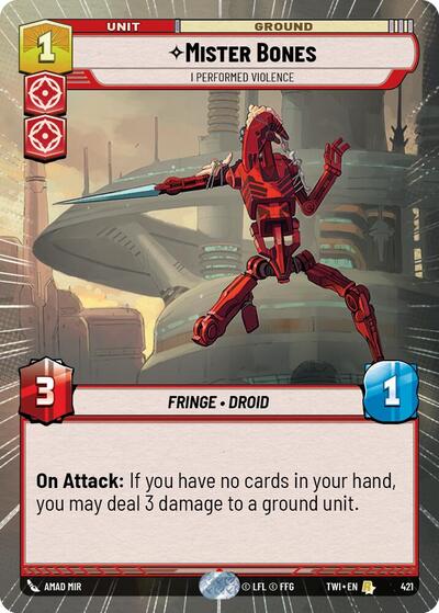 Mister Bones I Performed Violence (Hyperspace) (Twilight of the Republic) Near Mint Foil