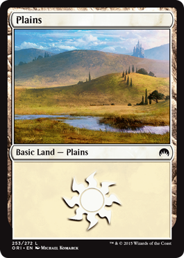 Plains (253) (Magic Origins) Medium Play Foil