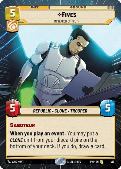 Fives In Search of Truth (Hyperspace) (Twilight of the Republic) Near Mint Foil