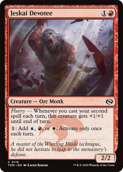 Jeskai Devotee (Tarkir: Dragonstorm) Medium Play Foil