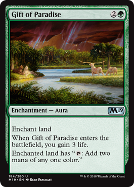 Gift of Paradise (Magic 2019 Core Set) Light Play Foil
