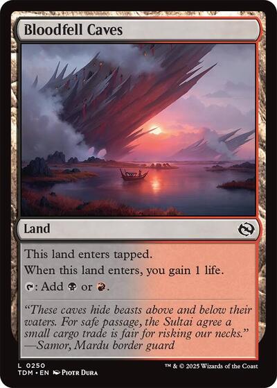 Bloodfell Caves (Tarkir: Dragonstorm) Near Mint Foil