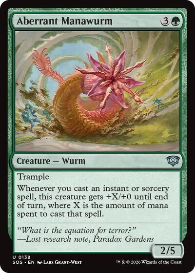 Aberrant Manawurm (Secrets of Strixhaven) Light Play Foil
