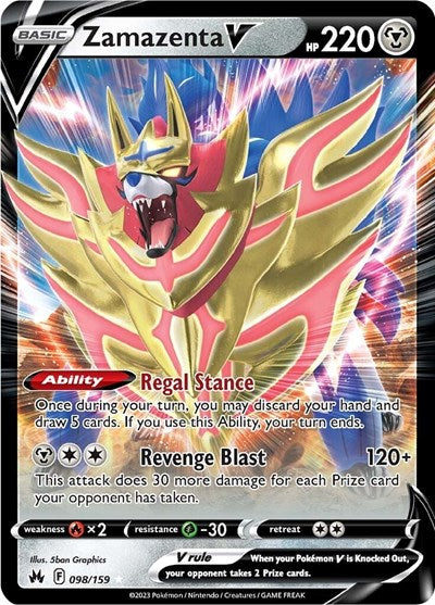 Zamazenta V (Crown Zenith) Near Mint Holofoil