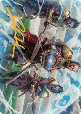 Argivian Phalanx Art Card (Gold-Stamped Signature) (Art Series: Dominaria United) Near Mint