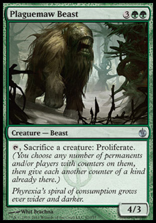 Plaguemaw Beast (Mirrodin Besieged) Medium Play Foil