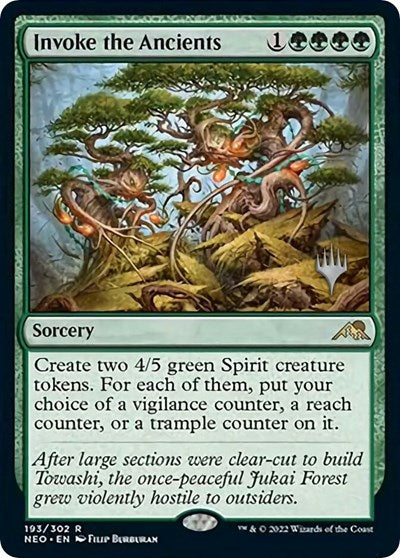 Invoke the Ancients (Promo Pack: Kamigawa: Neon Dynasty) Light Play Foil