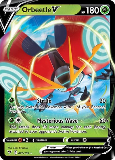 Orbeetle V (SWSH04: Vivid Voltage) Light Play Holofoil