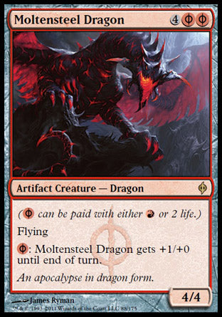 Moltensteel Dragon (New Phyrexia) Light Play