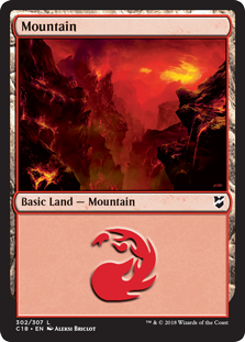 Mountain (302) (Commander 2018) Light Play